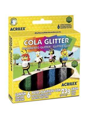 COLA GLITTER 6 CORES- ACRILEX