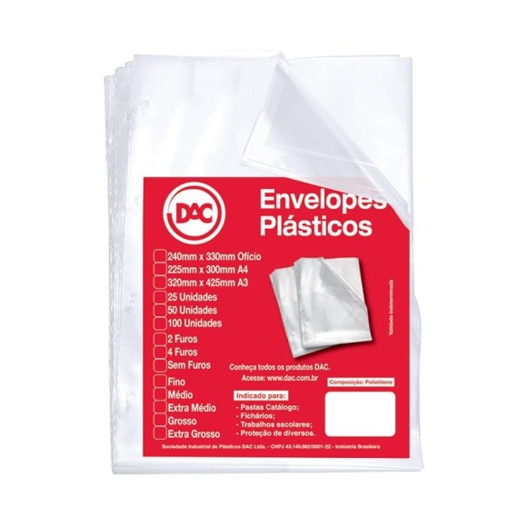 ENVELOPE PLASTICO 4F.50UN.  REF.5078-50 - DAC
